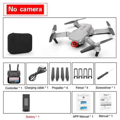 E88 Pro Foldable Quadcopter Drone - WIFI FPV, HD 4K Camera, Altitude Hold - Finanzasymercado