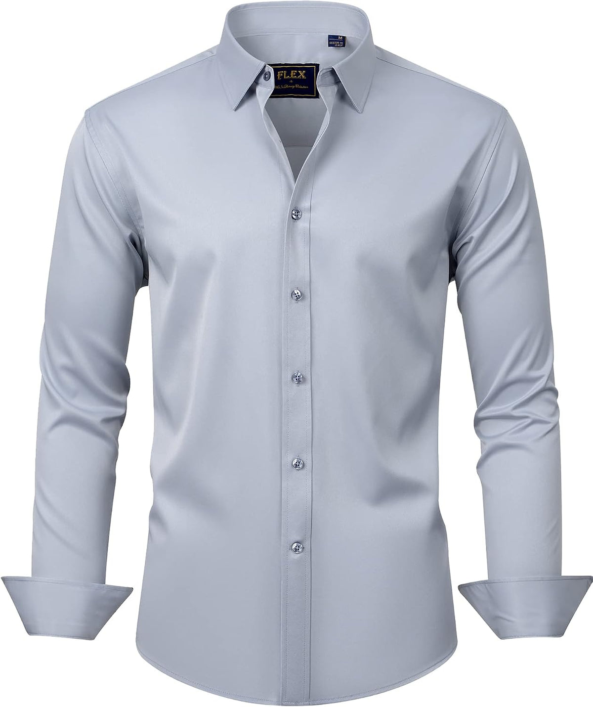 J.VER Men's Dress Shirts Solid Long Sleeve Stretch Wrinkle-Free Formal Shirt Business Casual Button Down Shirts - Finanzasymercado