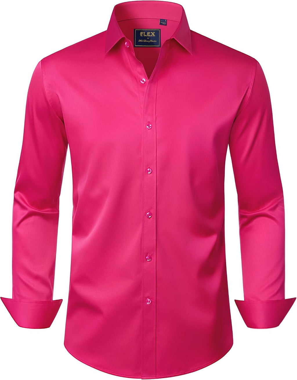J.VER Men's Dress Shirts Solid Long Sleeve Stretch Wrinkle-Free Formal Shirt Business Casual Button Down Shirts - Finanzasymercado