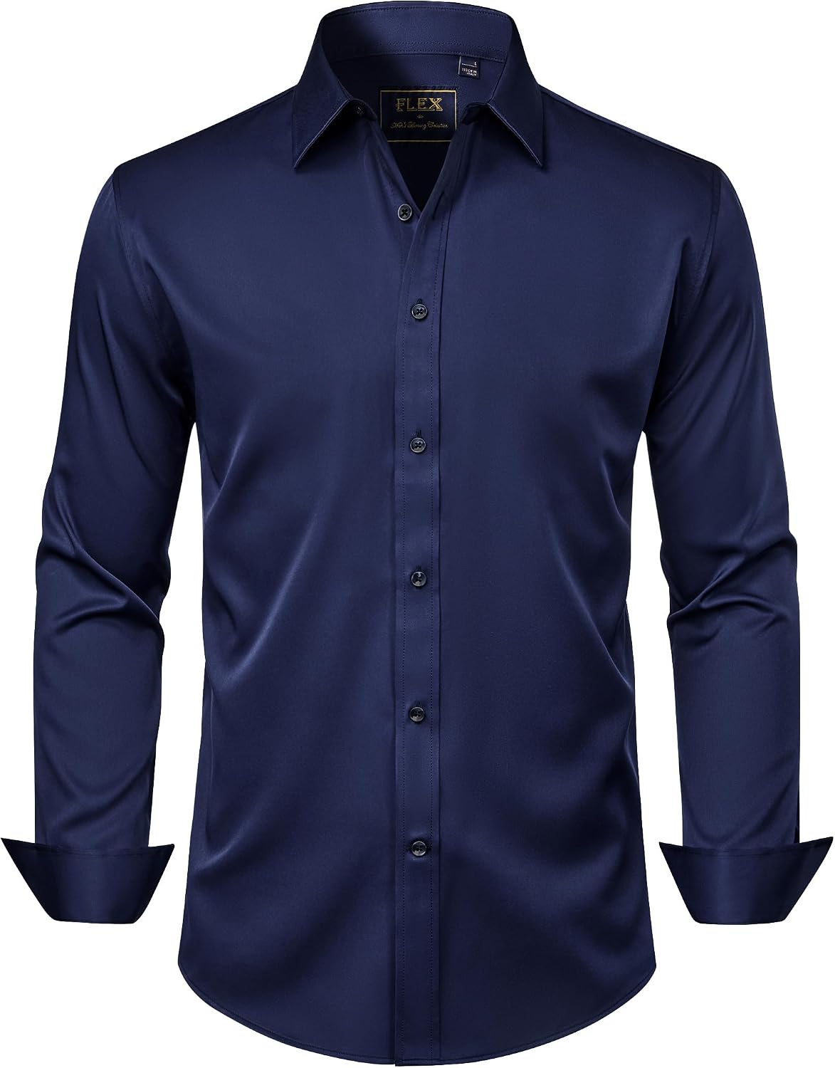 J.VER Men's Dress Shirts Solid Long Sleeve Stretch Wrinkle-Free Formal Shirt Business Casual Button Down Shirts - Finanzasymercado