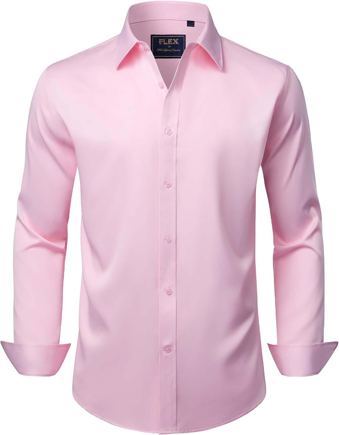 J.VER Men's Dress Shirts Solid Long Sleeve Stretch Wrinkle-Free Formal Shirt Business Casual Button Down Shirts - Finanzasymercado