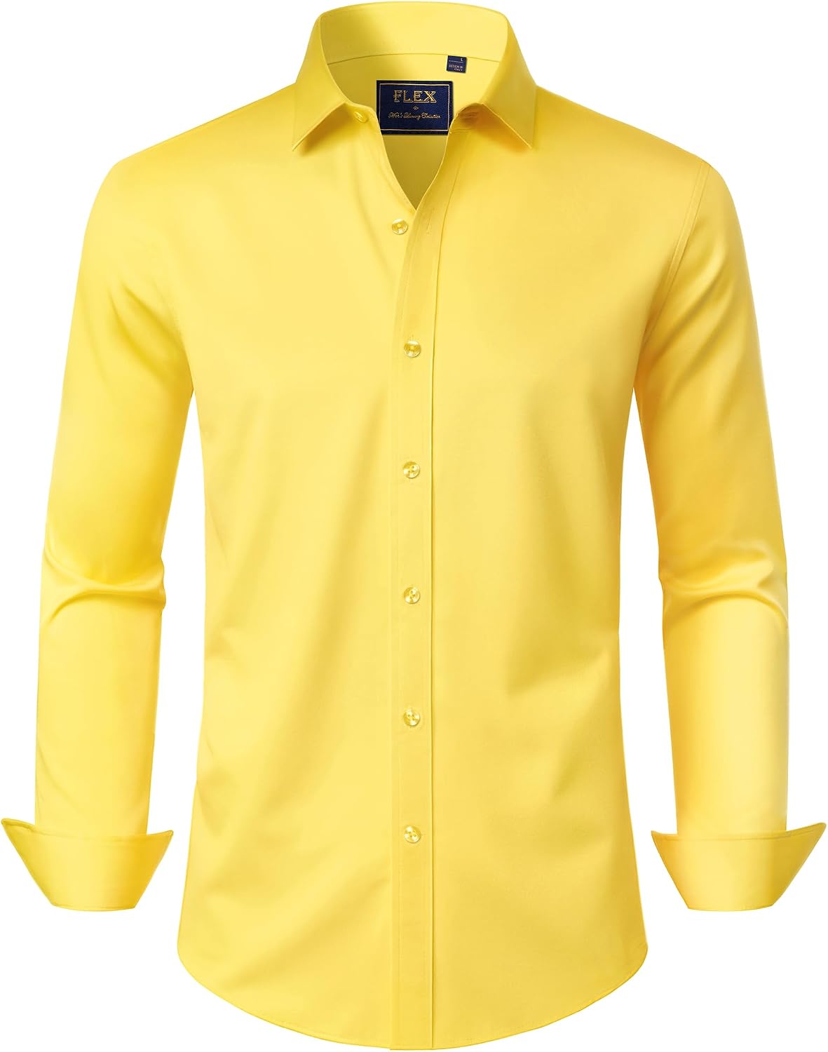 J.VER Men's Dress Shirts Solid Long Sleeve Stretch Wrinkle-Free Formal Shirt Business Casual Button Down Shirts - Finanzasymercado