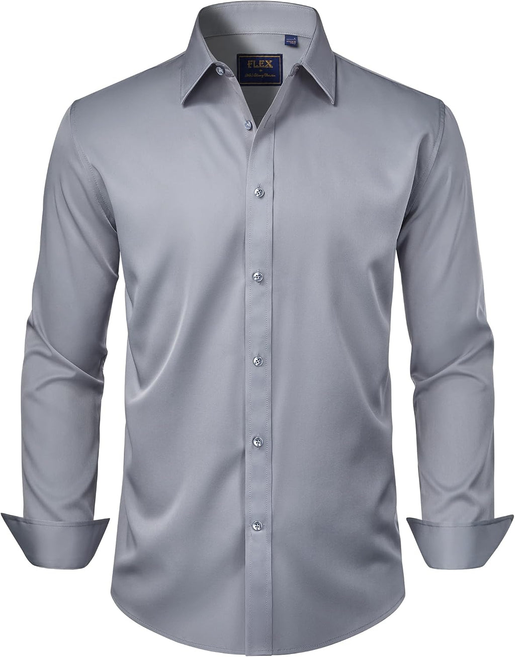 J.VER Men's Dress Shirts Solid Long Sleeve Stretch Wrinkle-Free Formal Shirt Business Casual Button Down Shirts - Finanzasymercado