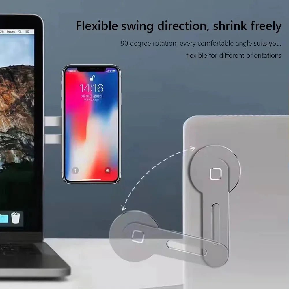 Metal Expansion Phone Stand for Laptop and Tesla Vehicles - Magnetic Folding Phone Holder with 15W Fast Charger - Finanzasymercado