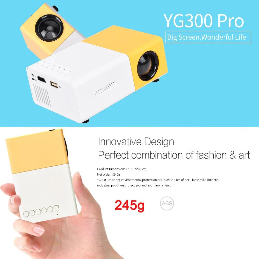 Mini Projector – 1080P Full HD Support, Portable LED Projector, 4K Video Playback, Multiple Connectivity Options - Finanzasymercado