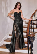 Sequins Embellished Long Graduation Gown w/ Corset Bodice & Side Drape CDCDS565 - Finanzasymercado
