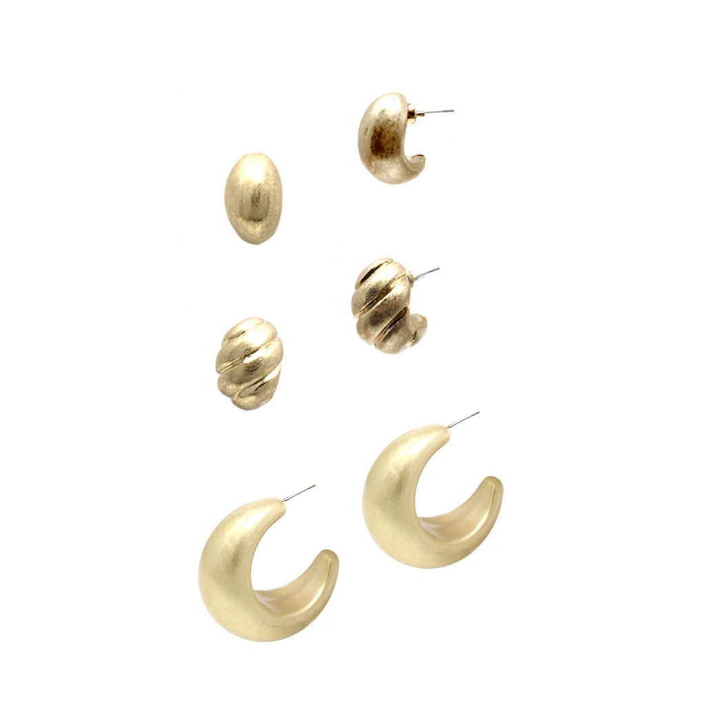 Set Of 3, Perfect Mix Hoop Earrings - Finanzasymercado