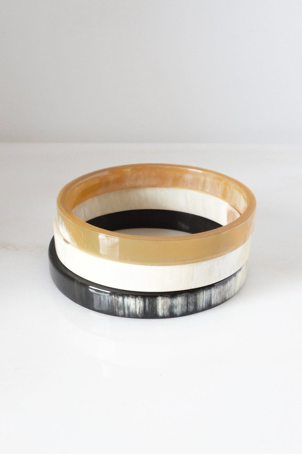 Tron Buffalo Horn Minimalist Bangle Bracelet (3pcs) - Finanzasymercado